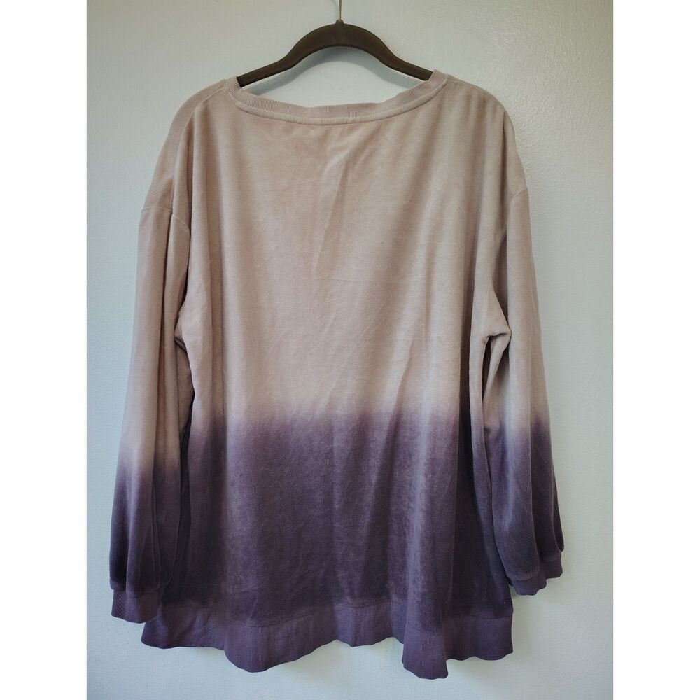 Matilda Jane Ombre Velour Sweatshirt Pink Purple Long Sleeve Pullover Large - Picture 4 of 5